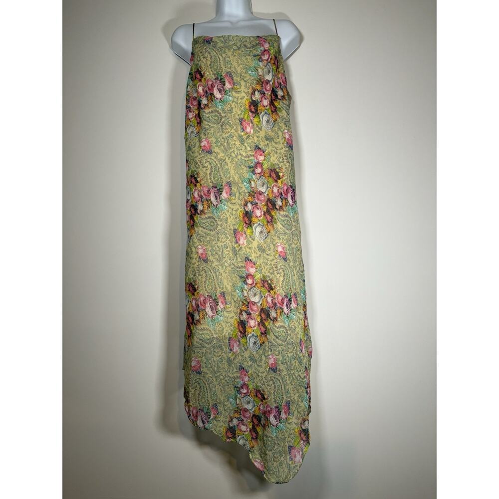 MLLE GABRIELLE Dress Floral Flowy Cowl Neck Asymmetrical Lagenlook Boho Size 12P